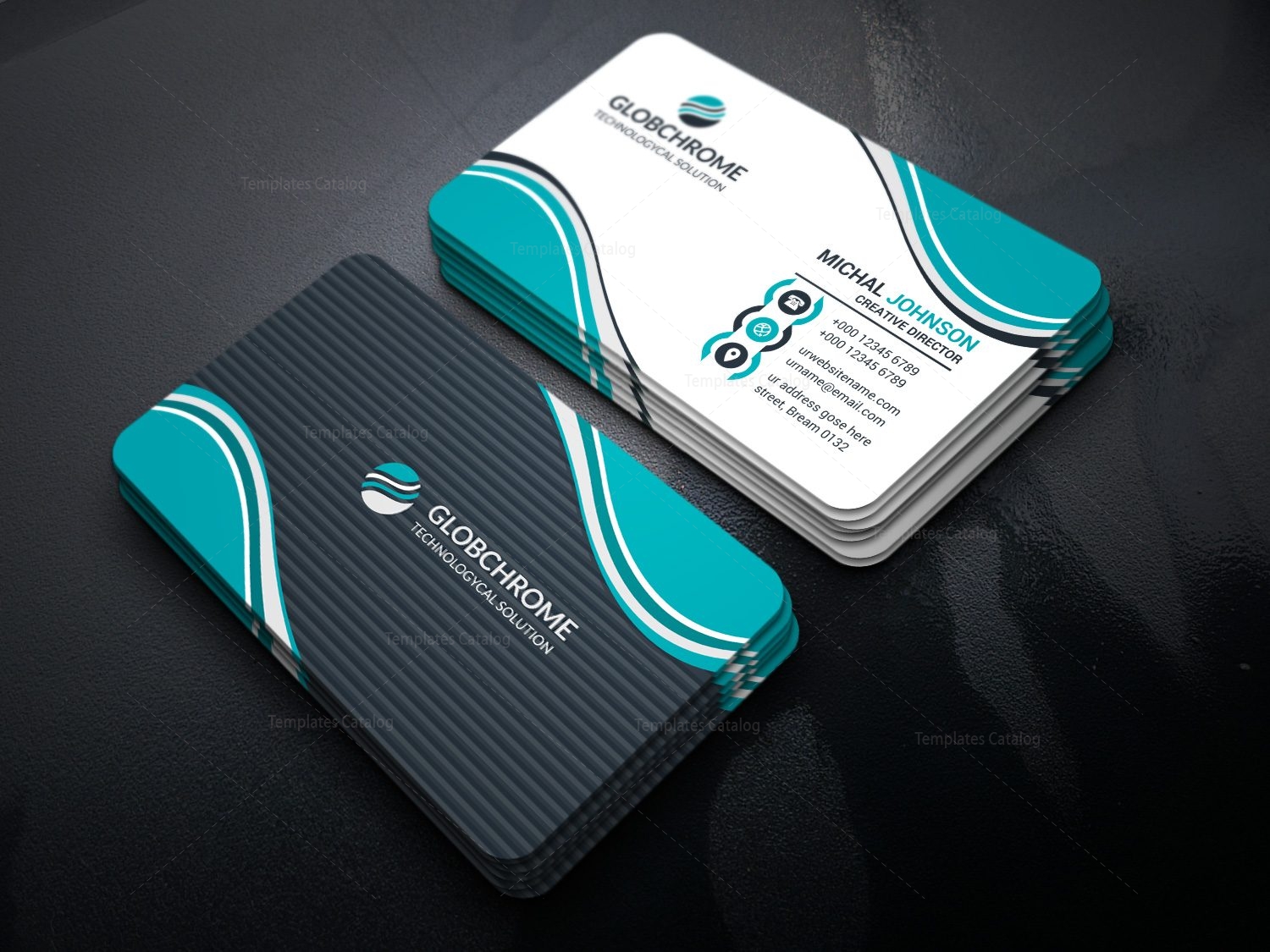 Atomic Modern Business Card Design Template - Graphic Templates