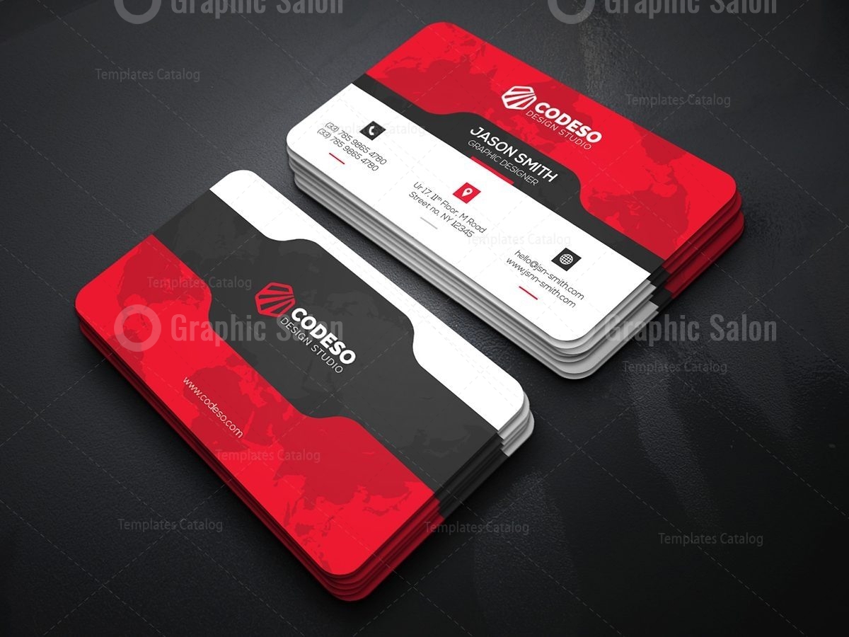 Business Card Template with Futuristic Design 000370 - Graphic Templates