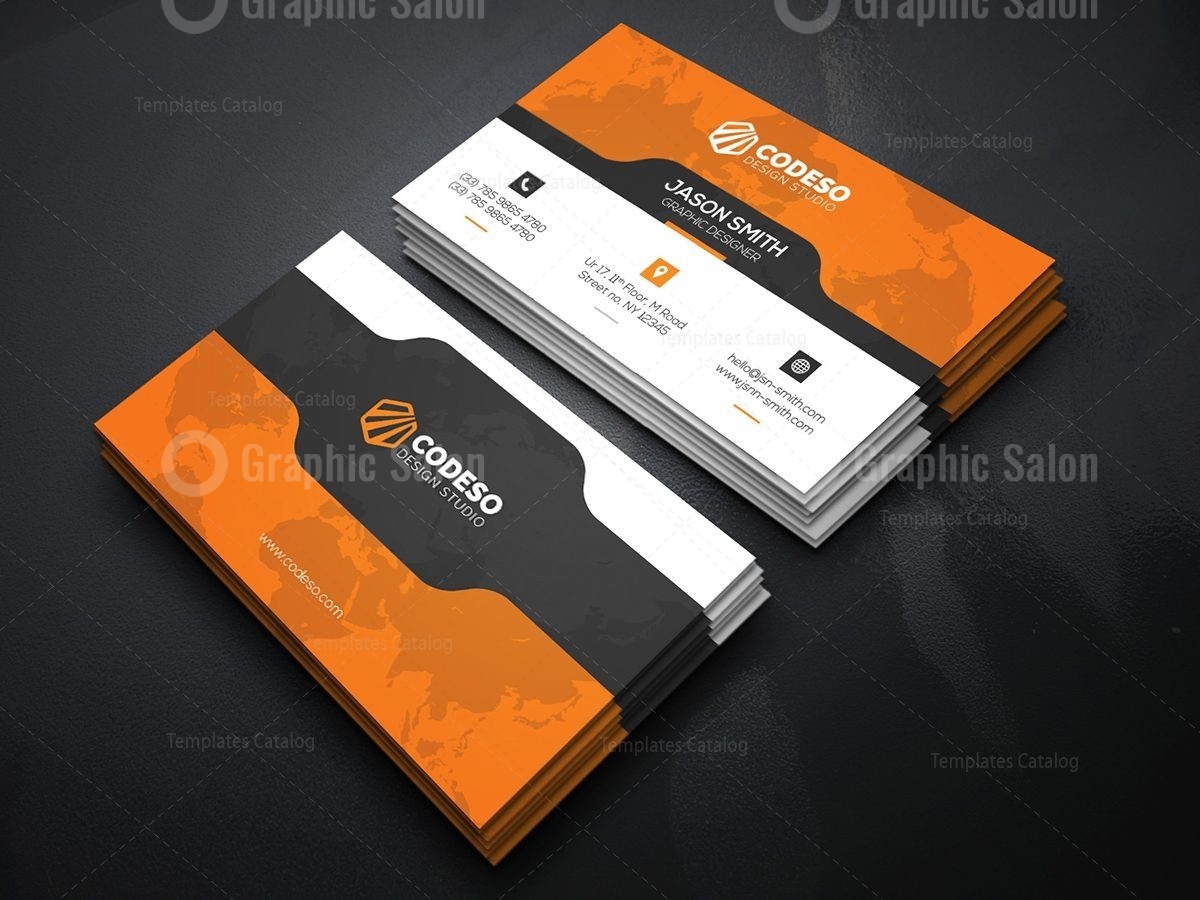 Business Card Template with Futuristic Design 000370 - Graphic Templates