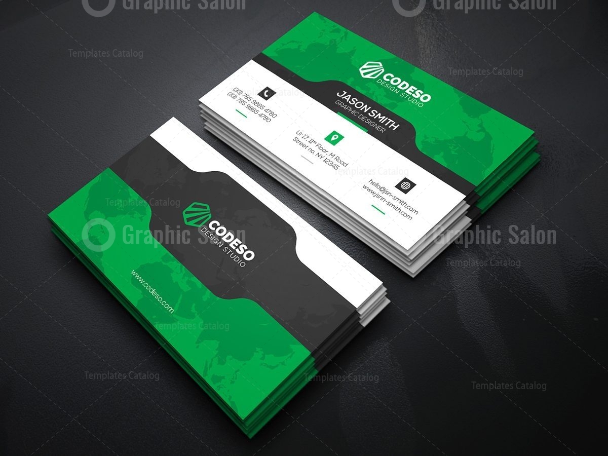 Business Card Template with Futuristic Design 000370 - Graphic Templates