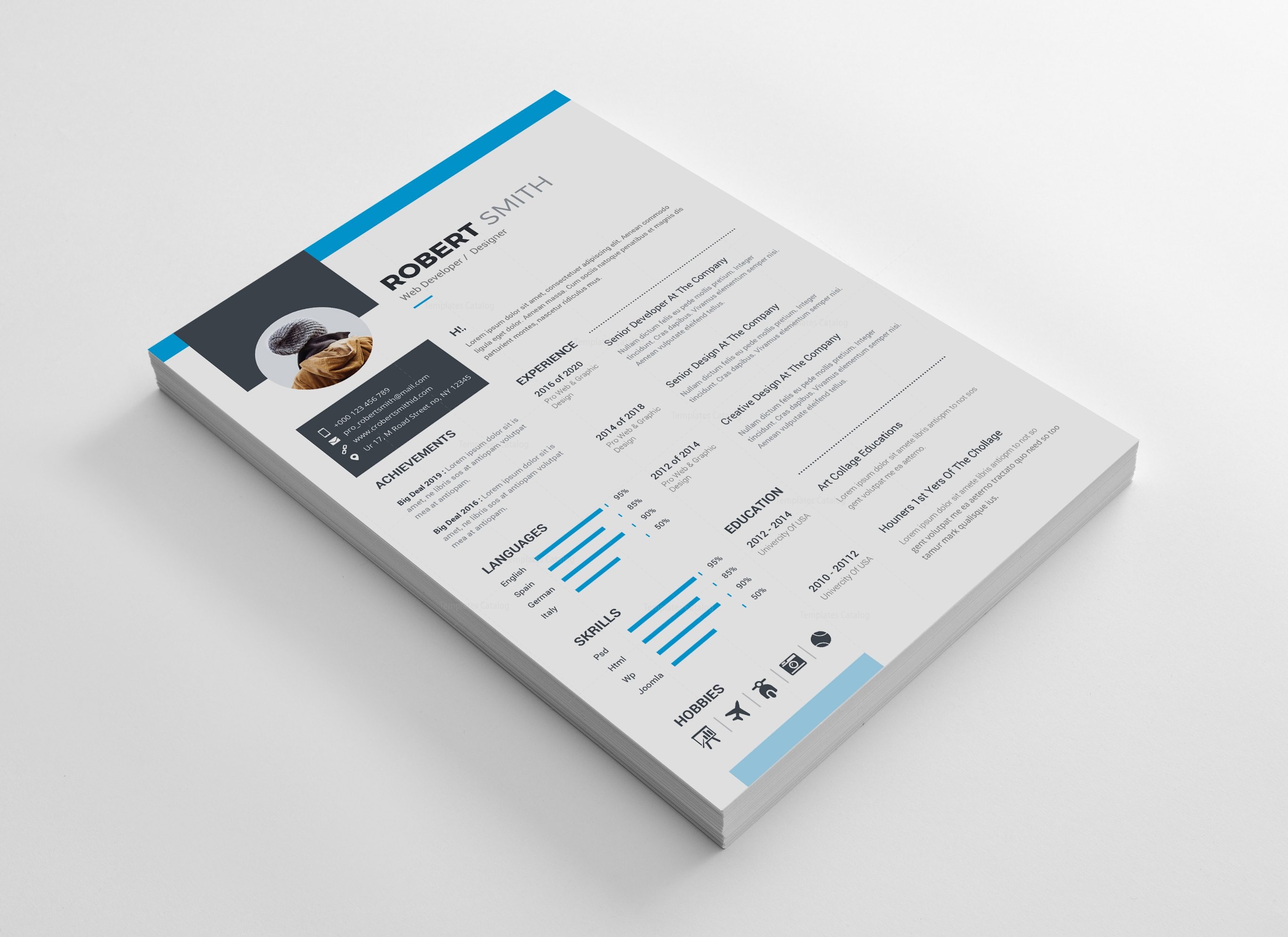 Clean Professional Resume Design - Graphic Templates