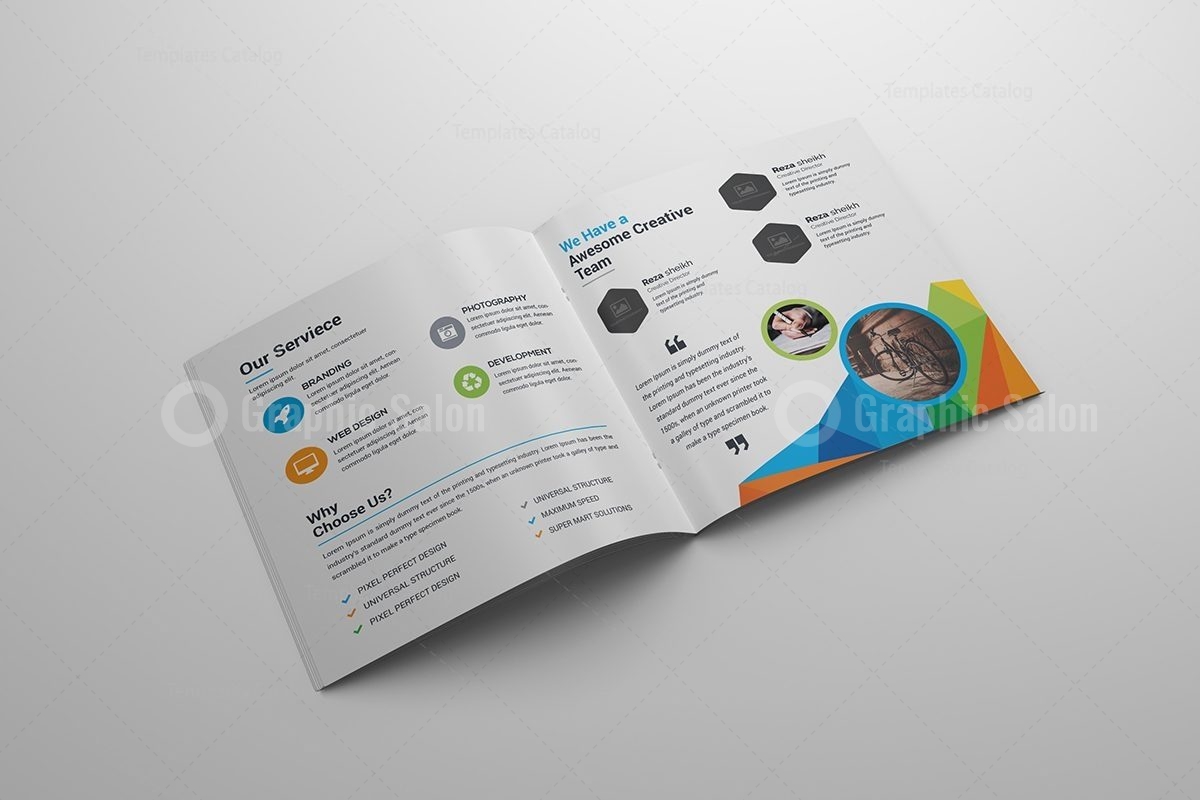 Colorful Square Brochure Template - Graphic Templates