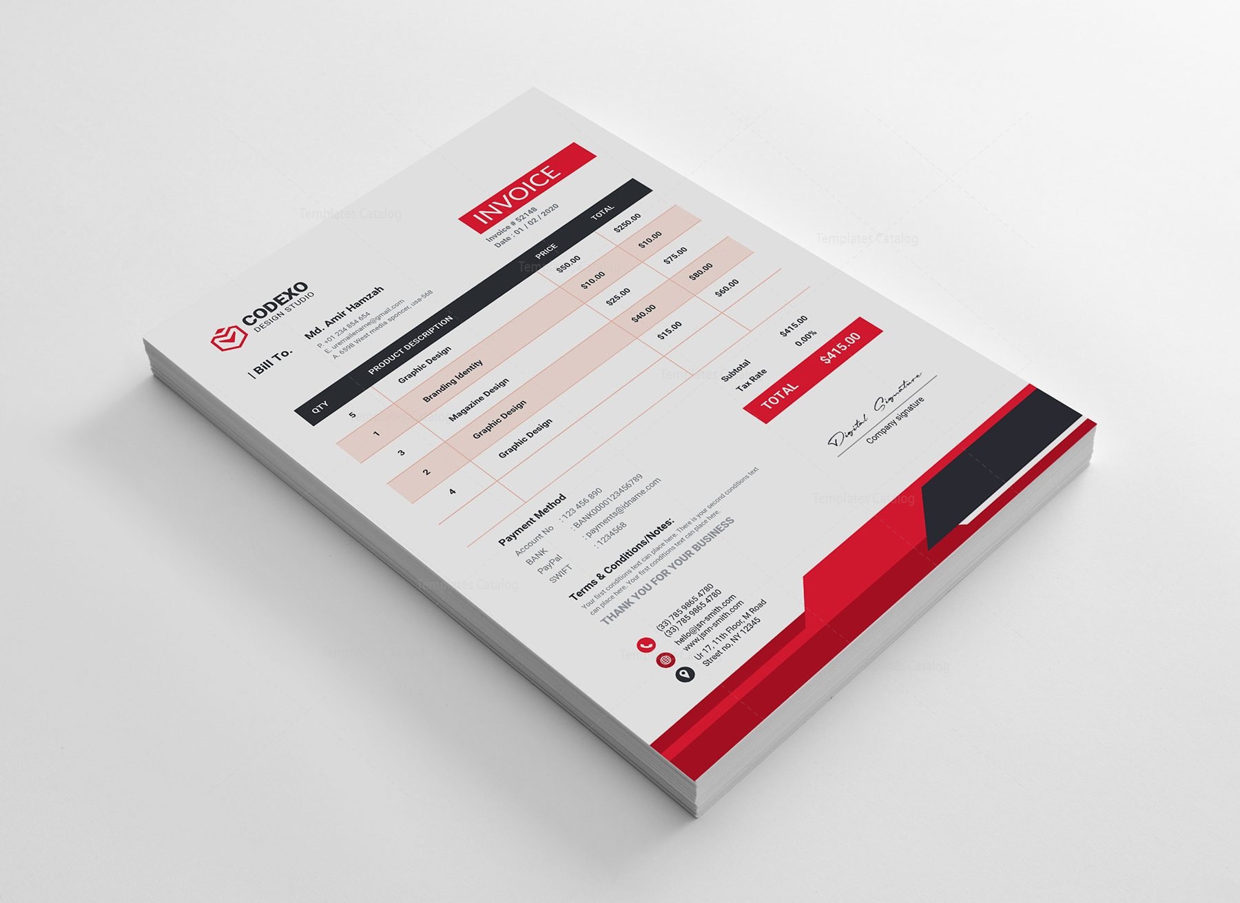 Creative Invoice Design Graphic Templates