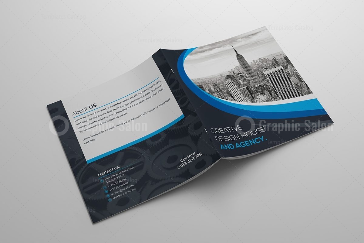 Elegant Square Bi-fold Brochure Template - Graphic Templates