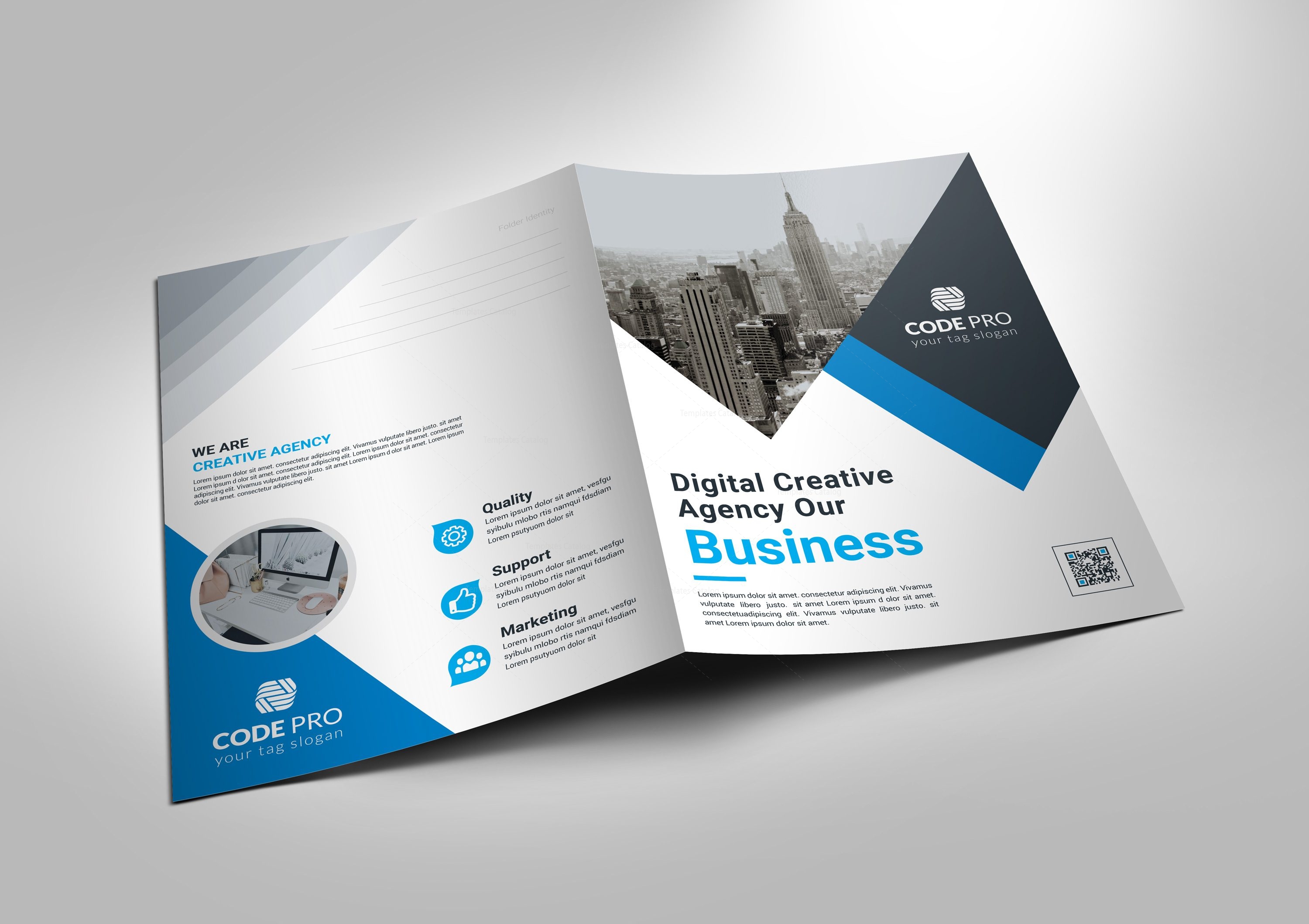 London Corporate Presentation Folder Template - Graphic Templates