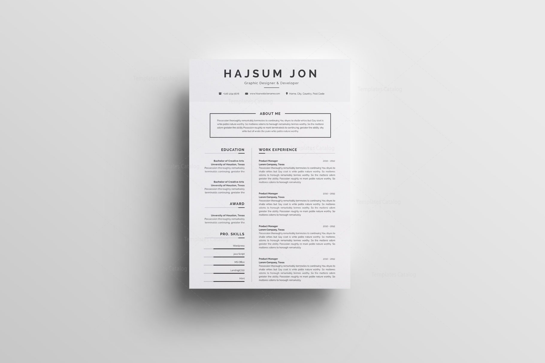 Printable Resume Templates - Graphic Templates
