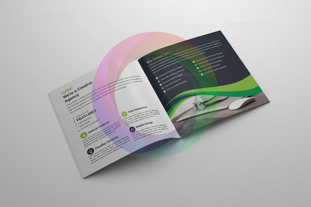 Square Bi-Fold Creative Brochure Template - Graphic Templates