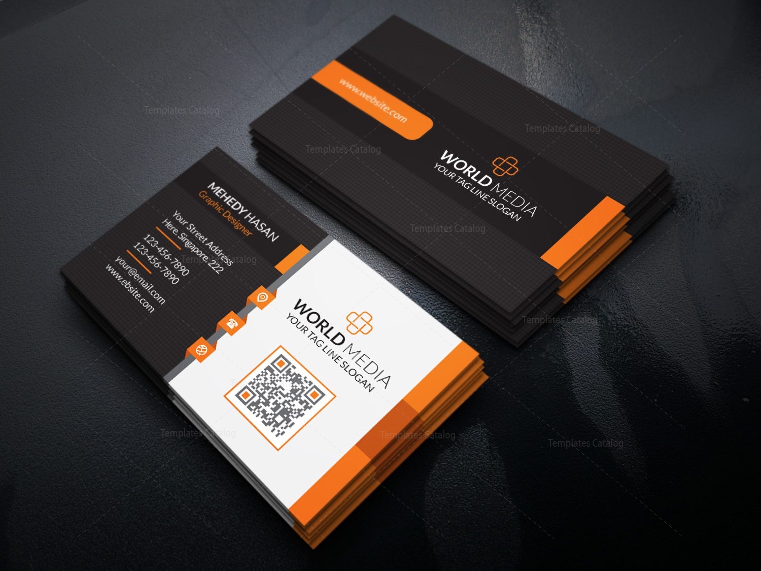 Stylish Business Card Design Template in EPS Format - Graphic Templates