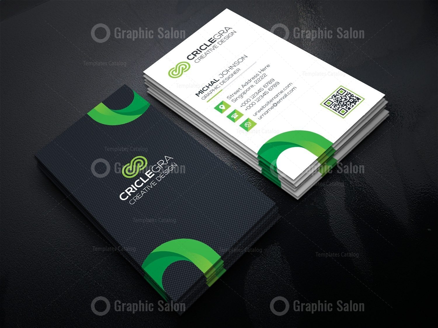 Stylish Technology Business Card Design - Graphic Templates