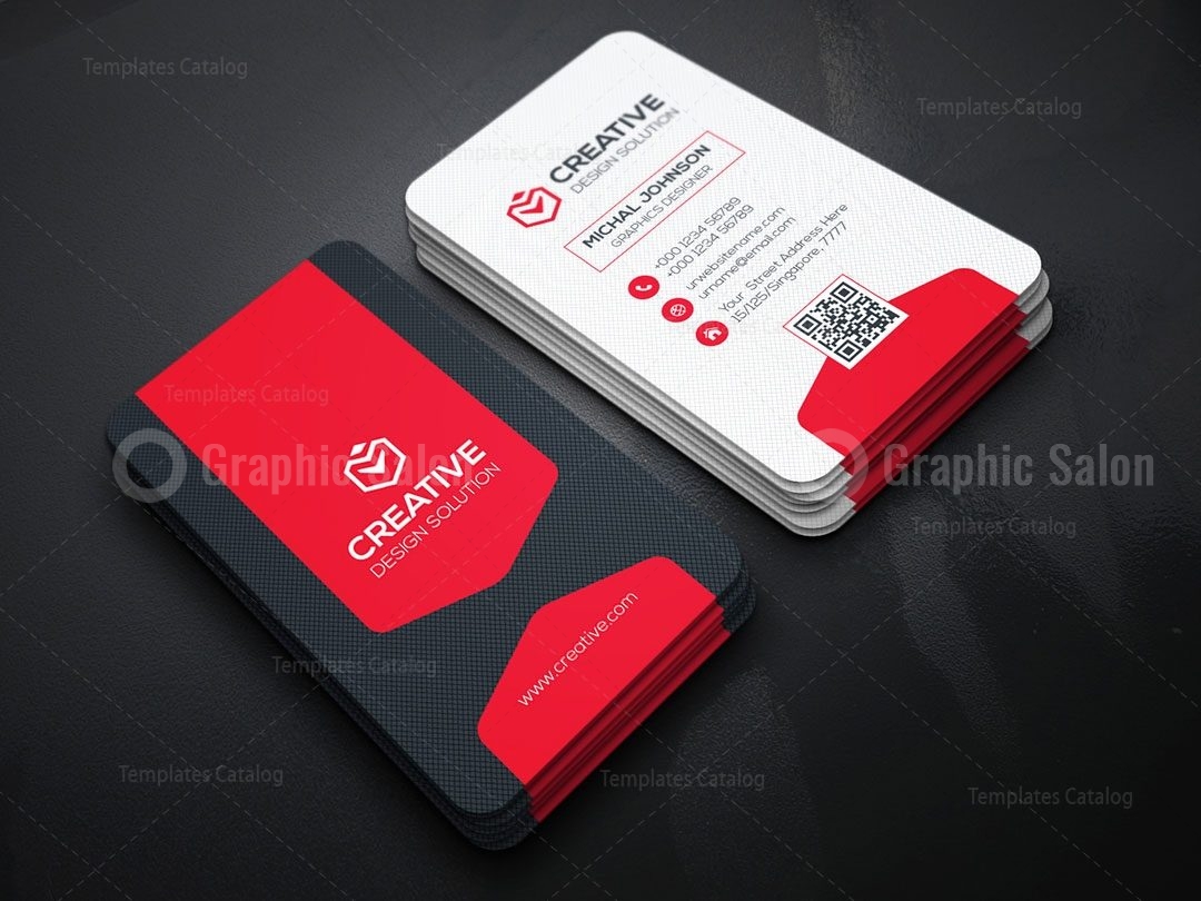 Vertical Business Card Design Template - Graphic Templates