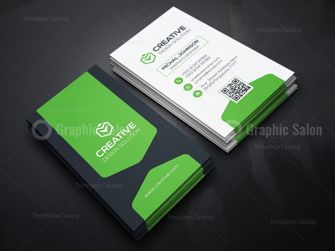 Vertical Business Card Design Template - Graphic Templates