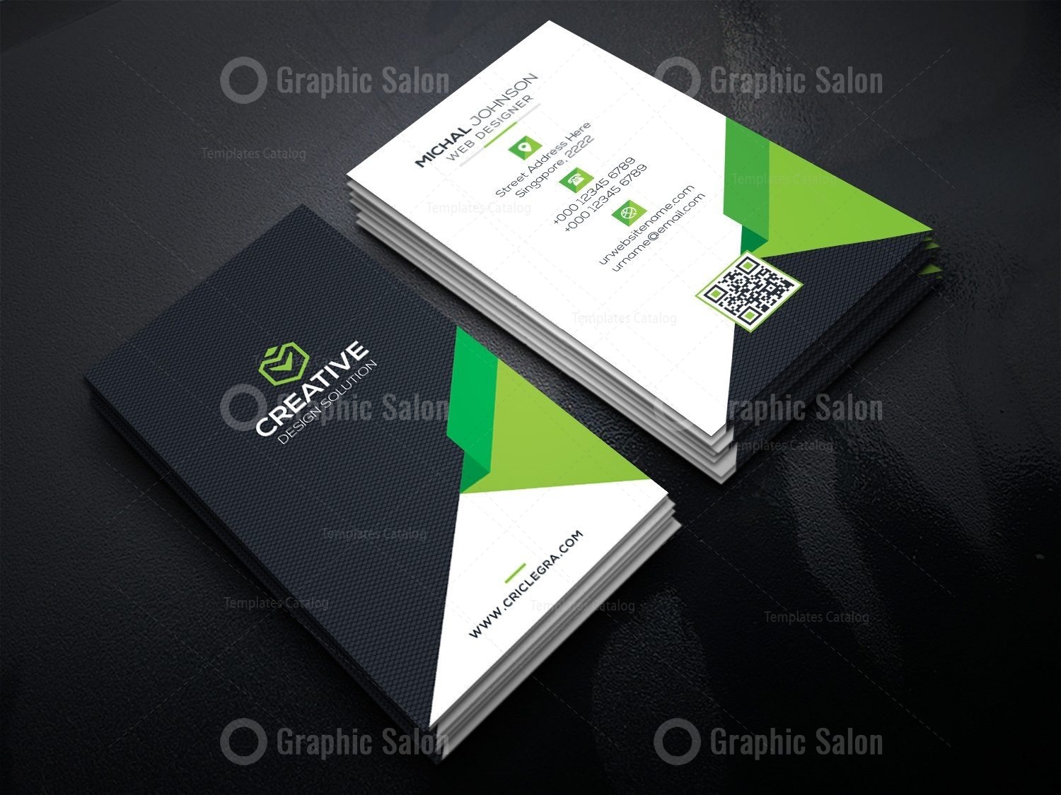 Vertical Technology Business Card - Graphic Templates